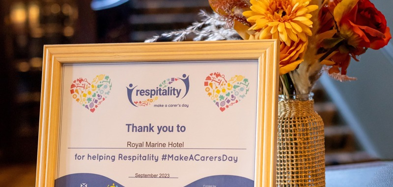 Royal Marine Hotel donor certificate